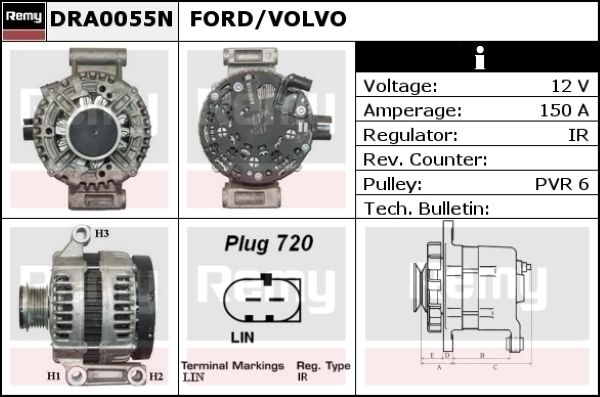 DELCO REMY Ģenerators DRA0055N